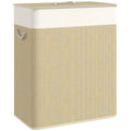 Double laundry basket with lid for organised clothes storage
