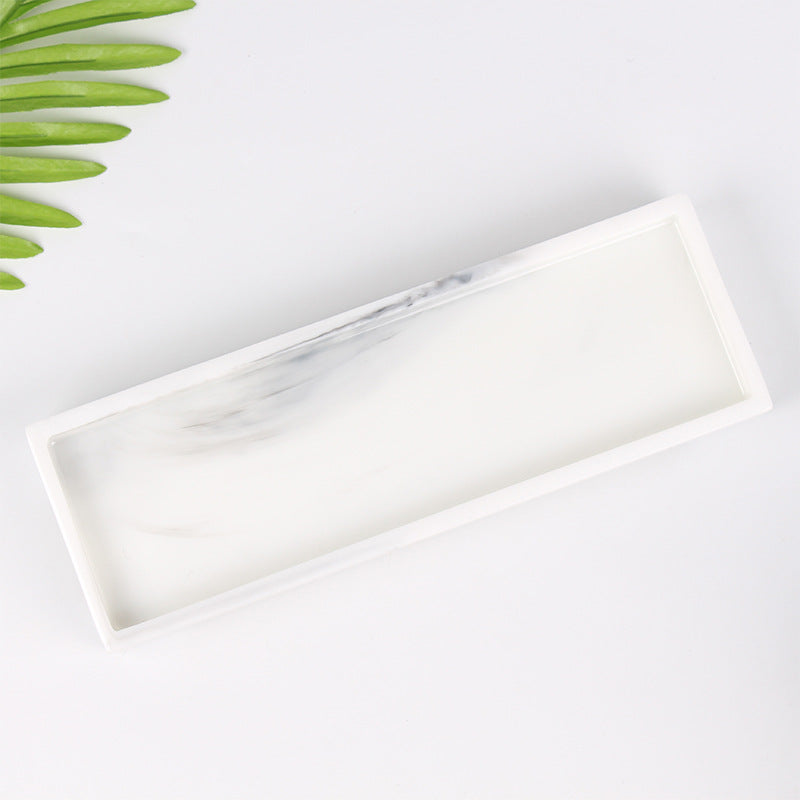 Marble effect decorative tray for bathroom and home accessories